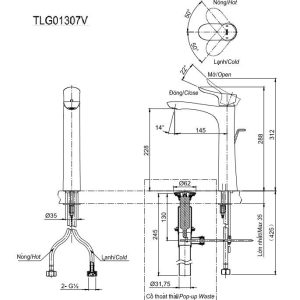 Ảnh công trình thực tế Vòi Lavabo TOTO TLG01307V Gật Gù Nóng Lạnh GO