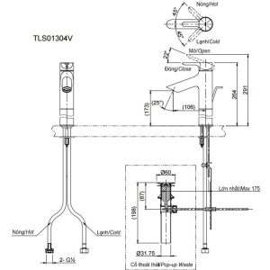 Ảnh công trình thực tế Vòi Lavabo TOTO TLS01304V Gật Gù Nóng Lạnh LB