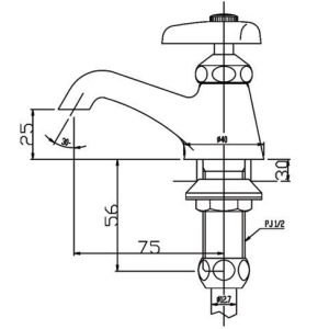 Alternative view of Vòi chậu nước lạnh INAX LF-1P