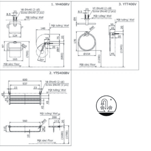 Ảnh công trình thực tế Bộ Phụ Kiện TOTO YS406N3V 3 Món