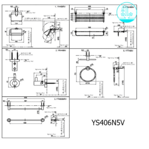 Alternative view of Bộ Phụ Kiện TOTO YS406N5V 5 Món