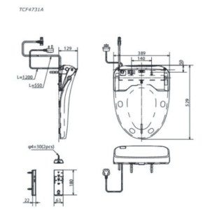 Alternative view of Nắp Rửa Điện Tử Washlet TOTO TCF4732A#NW Dòng S7