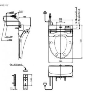Alternative view of Nắp Rửa Điện Tử Washlet TOTO TCF6531Z#NW1 Dòng C5