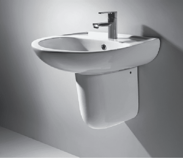 Chậu Rửa Lavabo BELLO BB – 800312 Treo Tường Kèm Chân Ngắn