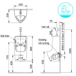 Ảnh công trình thực tế Bồn Tiểu Nam INAX U-431VR (U431VR) Treo Tường