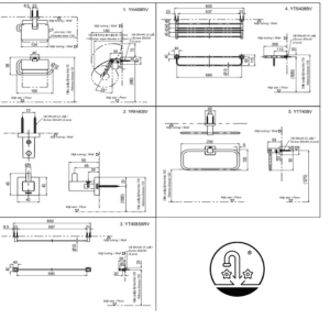 Ảnh công trình thực tế Bộ Phụ Kiện TOTO YS408N5V 5 Món