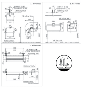 Ảnh công trình thực tế Bộ Phụ Kiện TOTO YS408N3V 3 Món