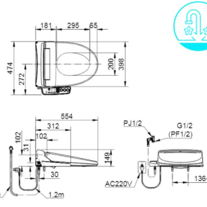 Alternative view of Nắp Bồn Cầu Điện Tử INAX Đóng Êm CW-KB22AVN