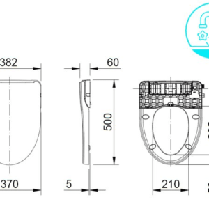 Alternative view of Nắp Bồn Cầu INAX CW-S15VN Rửa Cơ