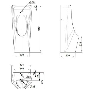 Alternative view of Bồn tiểu nam đặt sàn American Standard WP‑6605B