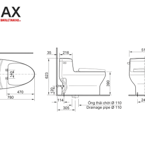 Ảnh công trình thực tế Bồn cầu INAX AC-4005+CW-H20VN nắp rửa điện tử
