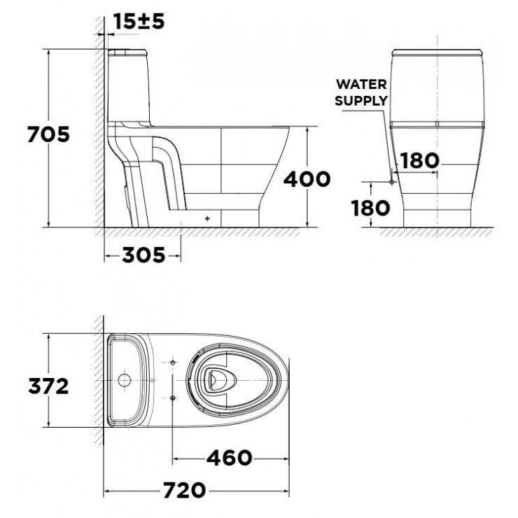 Alternative view of Bồn Cầu American Standard VF-1862SW Nắp Rửa Cơ M4A839 Xả Xoáy Kép LOVEN
