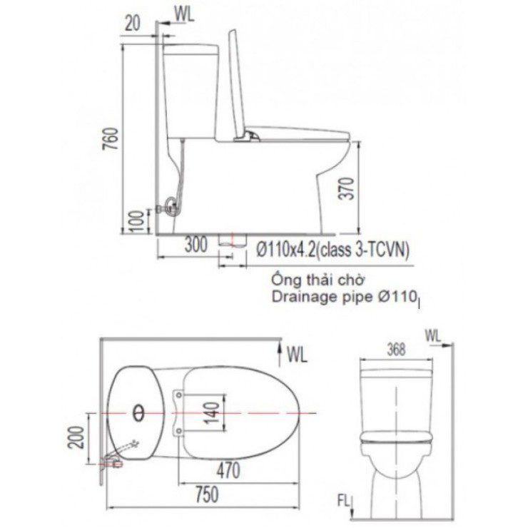 Ảnh công trình thực tế Bồn Cầu American Standard VF-2719SW Nắp Rửa Cơ M4A839
