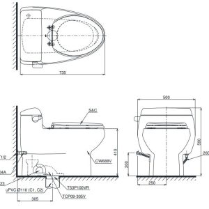 Ảnh công trình thực tế Bồn Cầu Điện Tử TOTO MS688W11#XW Kèm Nắp Rửa Điện Tử WASHLET Dòng S7 – TCF4911Z (220V)
