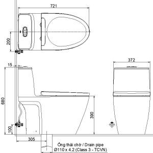 Ảnh công trình thực tế Bồn cầu một khối INAX ACT-902+CW-H18VN nắp rửa điện tử xả cảm ứng