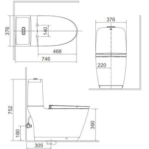 Ảnh công trình thực tế Bồn cầu nắp điện tử INAX AC-832/CW-H18VN