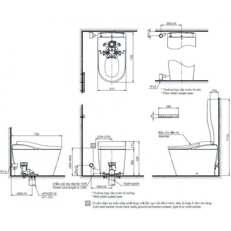 Alternative view of Bồn Cầu Thông Minh TOTO CS911VT/TCF87120GAA/T53P100VR Neorest LS