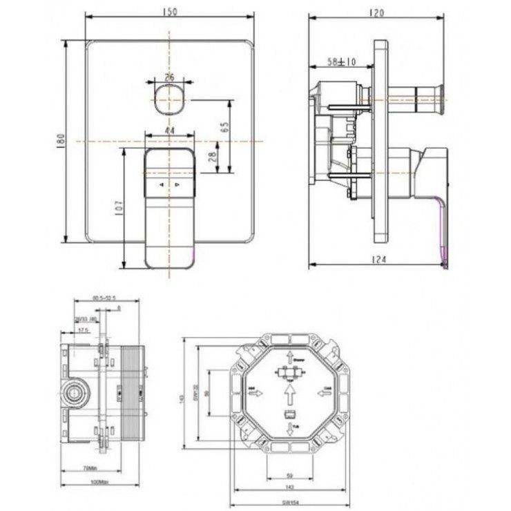 Ảnh công trình thực tế Van Điều Chỉnh American Standard WF-1321MB Âm Tường Acacia Evolution Màu Đen