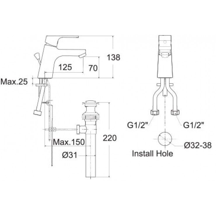 Alternative view of Vòi Lavabo American Standard Acacia E WF-0401 Nóng Lạnh