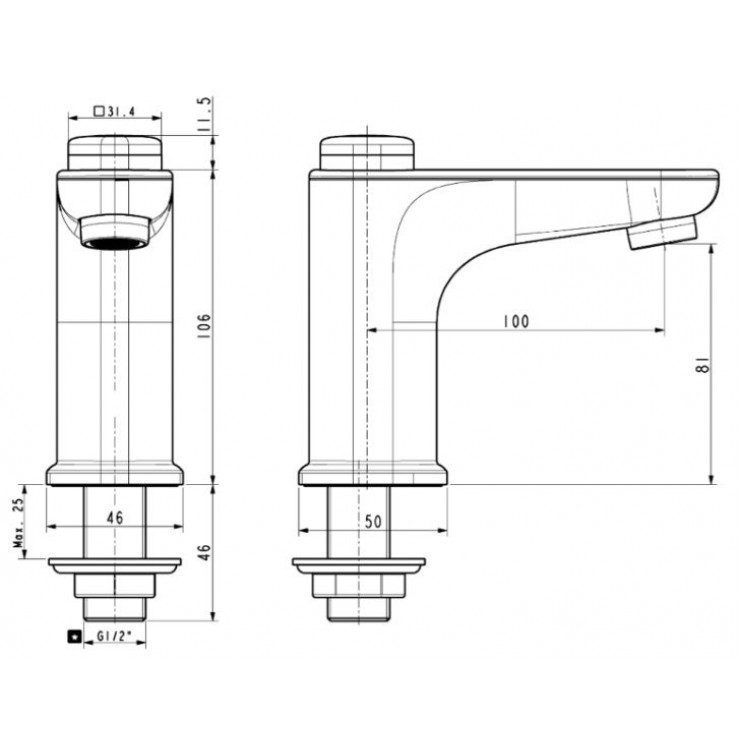 Alternative view of Vòi Lavabo American Standard Gala WF-T823W Nước Lạnh Màu Trắng