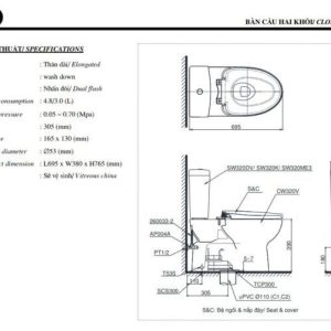 Ảnh công trình thực tế Bồn Cầu TOTO CS320DRT3 2 Khối Nắp Đóng Êm TC385VS