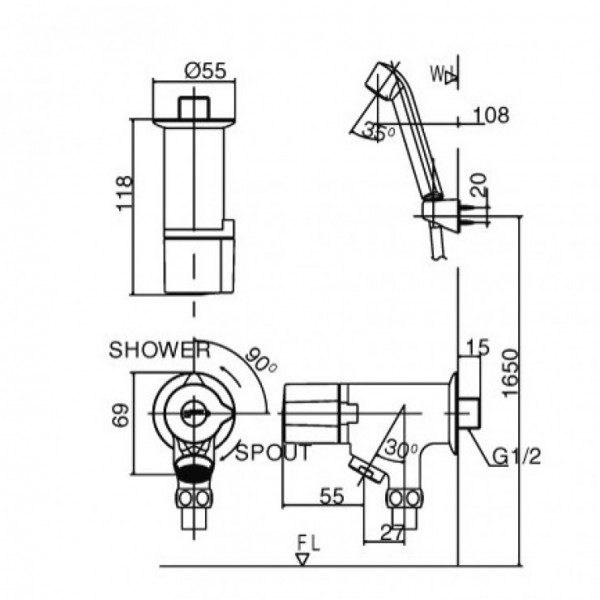 Alternative view of Sen tắm nước lạnh INAX BFV-10