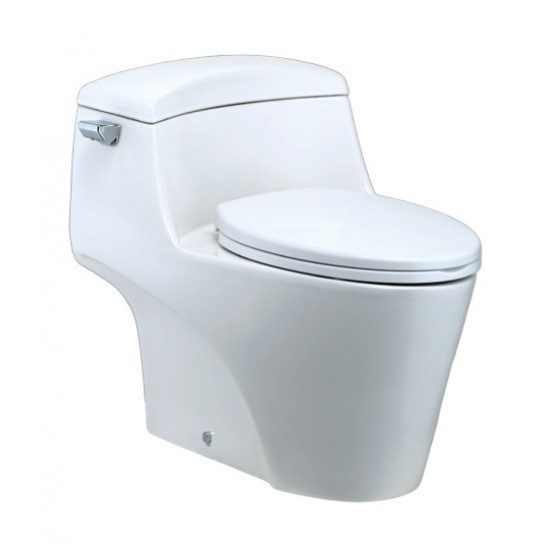 Bồn Cầu CAESAR C1353 1 Khối Nắp Êm Xả Gạt