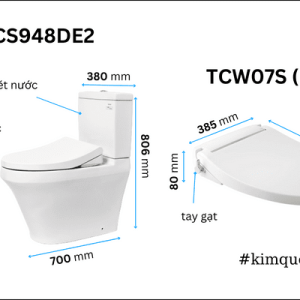 Ảnh công trình thực tế Bồn Cầu TOTO MS885DE2#XW 1 Khối Nắp Rửa Cơ TCW07S