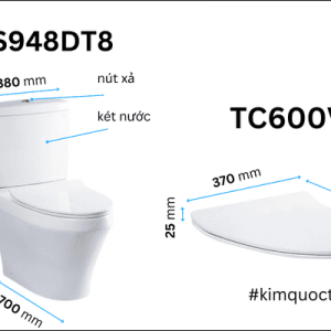 Ảnh công trình thực tế Bồn Cầu TOTO 2 Khối CS948DT8#XW Nắp Đóng Êm TC600VS