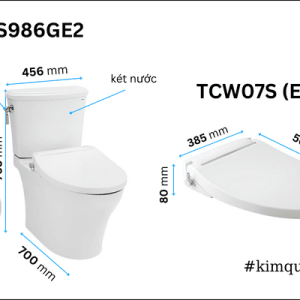 Ảnh công trình thực tế Bồn Cầu TOTO CS986GE2#XW 2 Khối Nắp Rửa Cơ TCW07S