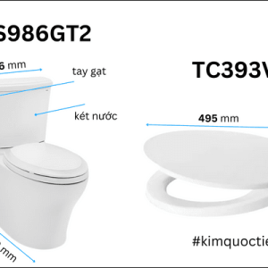 Ảnh công trình thực tế Bồn Cầu TOTO CS986GT2#XW 2 Khối Nắp Đóng Êm TC393VS