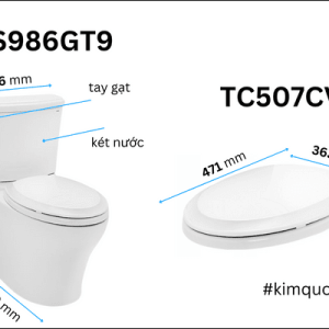 Ảnh công trình thực tế Bồn Cầu TOTO CS986GT9#XW 2 Khối Nắp Đóng Êm TC507CVK-1