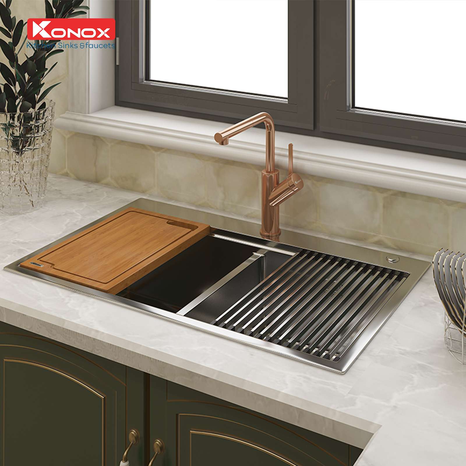 Ảnh công trình thực tế Chậu Rửa Chén KONOX KN8850TD 2 Hộc