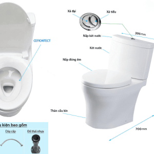 Ảnh công trình thực tế Bồn Cầu TOTO CS769DRT3 (CS769DT3) 2 Khối Nắp Đóng Êm TC385VS