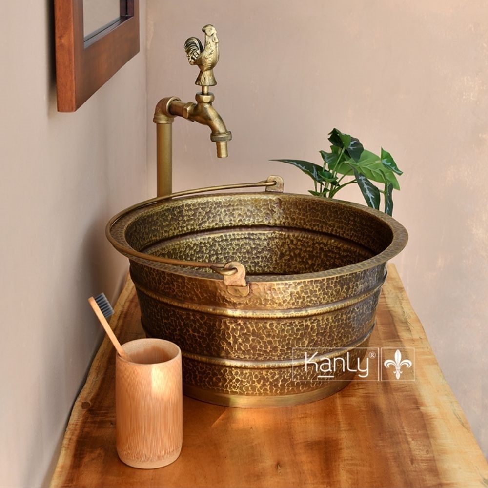 Alternative view of Vòi chậu thân cao nóng lạnh bằng đồng Kanly GCT01HM