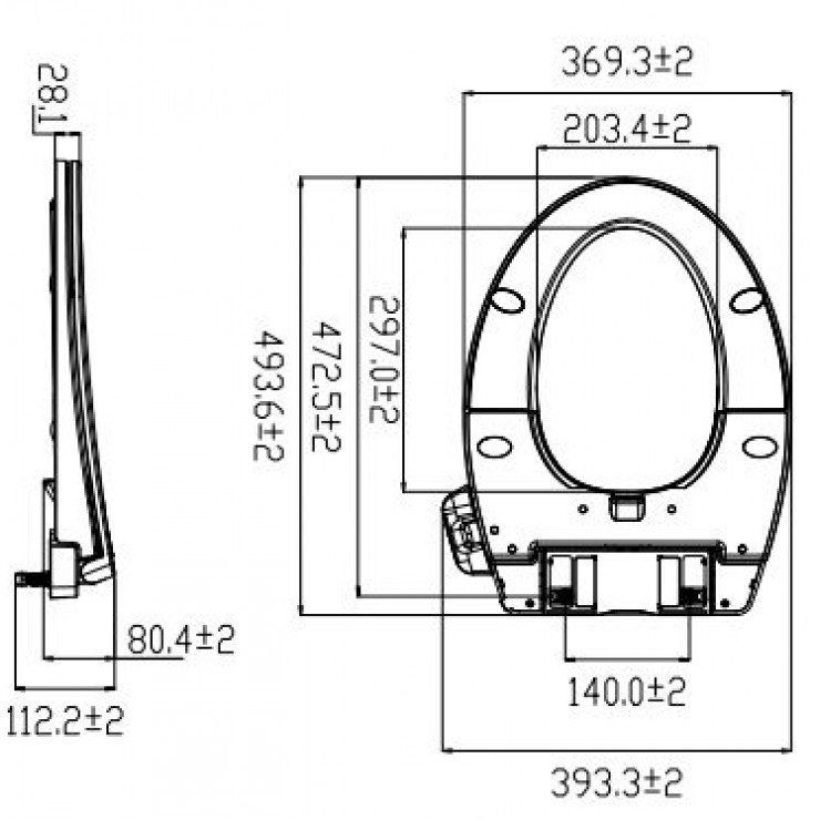 Alternative view of Nắp rửa điện tử American Standard Smart Washer M4A839