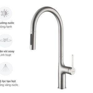Ảnh công trình thực tế Vòi rửa chén MALLOCA K1726-SS Nóng Lạnh Dây rút