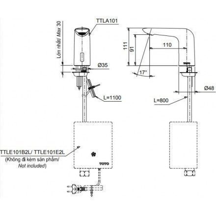 Ảnh công trình thực tế Vòi Lavabo TOTO TTLA101/TTLE101E2L/HAP004A Cảm Ứng Nước Lạnh ( Dùng Điện )