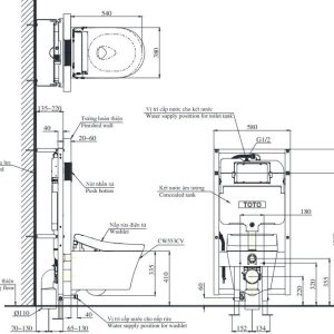 Ảnh công trình thực tế Bồn Cầu TOTO CW553C#XW/TCF33370GAA#NW1/WH172AT/TCA465 Treo Tường