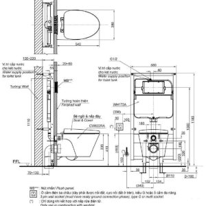 Ảnh công trình thực tế Bồn Cầu TOTO CW822RA#W/TC600VS#W Treo Tường