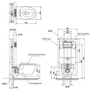 Ảnh công trình thực tế Bồn Cầu TOTO CW812REA#W/TCF4911EZ#NW1/WH172AT/TCA465 Treo Tường