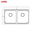 Chậu Rửa Bát Lắp Âm 2 Hố Cân KONOX Tari 7846DU Bo Góc R50 - ảnh 4