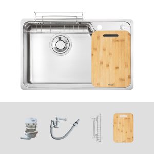 Ảnh công trình thực tế Chậu Rửa Chén 1 Hộc KLUGER KH8050FS Ulti 800mm HARU Series