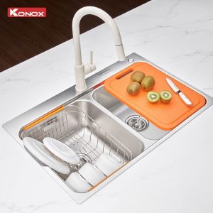 Ảnh công trình thực tế Chậu Rửa Bát KONOX Tari 7851TD 2 Hố Cân R50 Inox 304