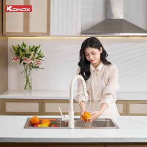 Ảnh công trình thực tế Chậu Rửa Bát KONOX Tari 7851TD 2 Hố Cân R50 Inox 304