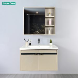 Ảnh công trình thực tế Tủ Lavabo Nhựa PVC Mowoen MW2702-80 Chậu Sứ Khổ 800mm