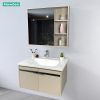 Tủ Lavabo Nhựa PVC Mowoen MW2702-80 Chậu Sứ Khổ 800mm - ảnh 2
