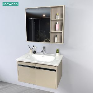 Ảnh công trình thực tế Tủ Lavabo Nhựa PVC Mowoen MW2702-80 Chậu Sứ Khổ 800mm