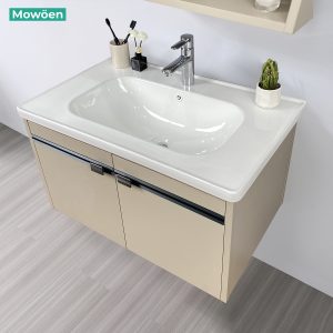 Ảnh công trình thực tế Tủ Lavabo Nhựa PVC Mowoen MW2702-80 Chậu Sứ Khổ 800mm
