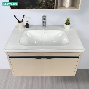 Ảnh công trình thực tế Tủ Lavabo Nhựa PVC Mowoen MW2702-80 Chậu Sứ Khổ 800mm